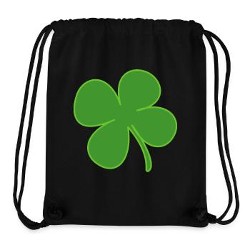 trèfle chance trèfle à quatre feuilles chance clover21 - Sac à cordon recyclé Stanley/Stella - noir - Devant