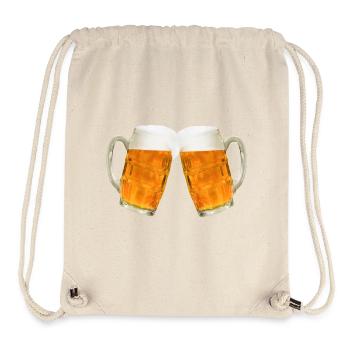 Two glasses full of beer and foam - Stanley/Stella Recycled Gym Bag - natural - Front