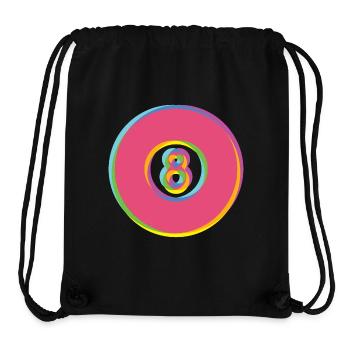 8 boules aux couleurs bonbon - glitch - Sac à cordon recyclé Stanley/Stella - noir - Devant