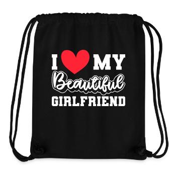 Paare Liebe Herz Freund Geschenkidee Beziehung - Stanley/Stella recycelter Gym Bag - Schwarz - Vorne