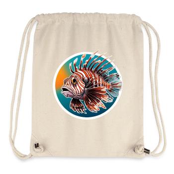 Farbenfroher Rotfeuerfisch Korallenfisch - Stanley/Stella recycelter Gym Bag - Naturweiß - Vorne