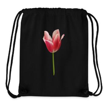 tulipe rose - Sac à cordon recyclé Stanley/Stella - noir - Devant