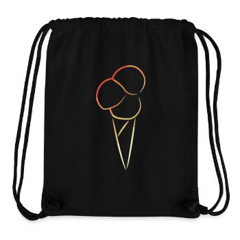 Croquis de crème glacée vintage - Sac à cordon recyclé Stanley/Stella - noir - Devant