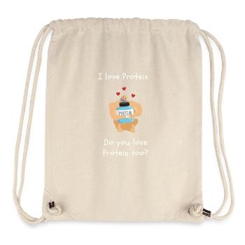 I love Protein - Stanley/Stella recycelter Gym Bag - Naturweiß - Vorne