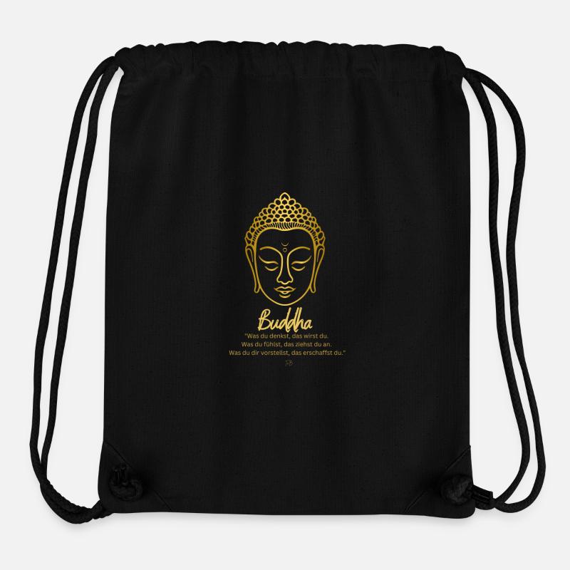 Buddha Gold mit Zitat - Stanley/Stella recycelter Gym Bag - Schwarz