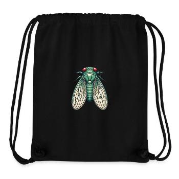 Vintage Green Cicada Illustration - Stanley/Stella Recycled Gym Bag - black - Front