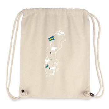 Sweden map with moose and flag - Stanley/Stella Recycled Gym Bag - natural - Front