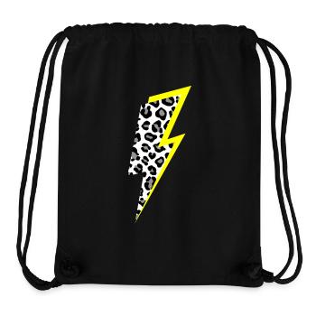 Lightning Leopard Pattern with Neon Yellow Shadow - Stanley/Stella Recycled Gym Bag - black - Front