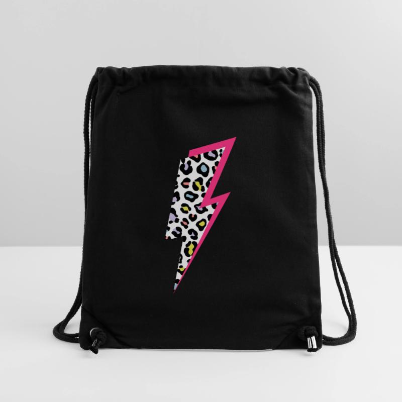 Lightning Leopard Pattern Pastel Colors with Neon Pink Stanley/Stella Recycled Gym Bag