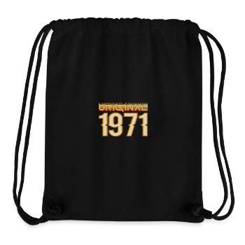 Original 1971 Typographie Rétro - Sac à cordon recyclé Stanley/Stella - noir - Devant