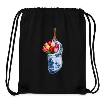 Tulips in blue Delft clog - Stanley/Stella Recycled Gym Bag - black - Front