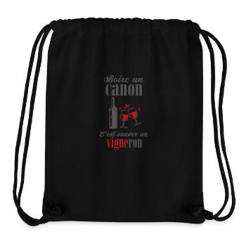 Vigneron vins raisins cave - Sac à cordon recyclé Stanley/Stella - noir - Devant
