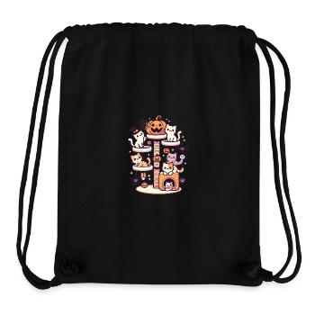 Halloween Cat Tree with Cute Kittens - Stanley/Stella Recycled Gym Bag - black - Front