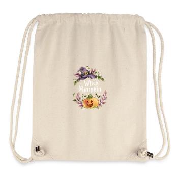 Citrouille Sorcière Florale - Sac à cordon recyclé Stanley/Stella - blanc naturel - Devant