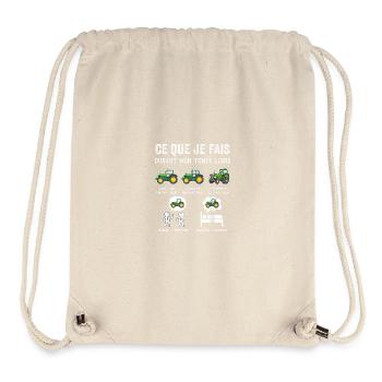 Humour Tracteur Cadeau homme femme enfant - Sac à cordon recyclé Stanley/Stella - blanc naturel - Devant