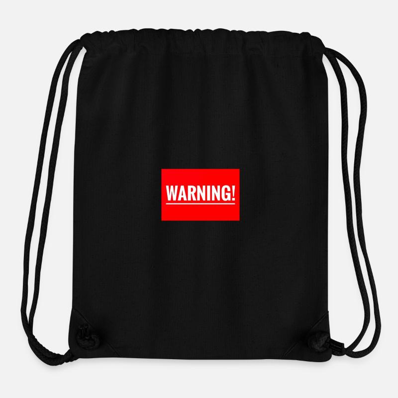 Avertissement motif de broderie flexible - Sac à cordon recyclé Stanley/Stella - noir