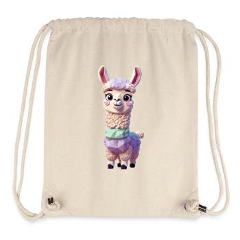 Süßes Polygon-Lama Alpaka Familienmotiv - Stanley/Stella recycelter Gym Bag - Naturweiß - Vorne