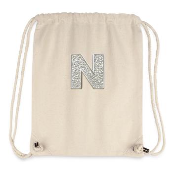 N, letter, letter N, initial, initial N, monogram, - Stanley/Stella recycelter Gym Bag - Naturweiß - Vorne