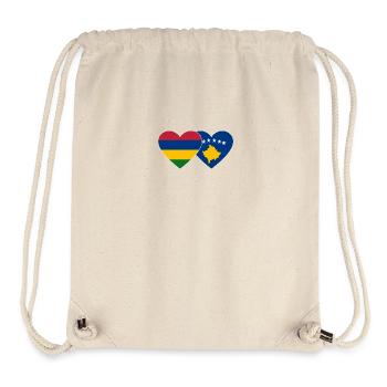 Mauritius Bosnia Flag Heart - Stanley/Stella Recycled Gym Bag - natural - Front