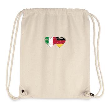 Italy Germany Flag Heart used - Stanley/Stella Recycled Gym Bag - natural - Front