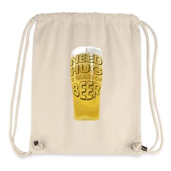 I NEED HUG E GLASS OF BEER - Stanley/Stella recycelter Gym Bag - Naturweiß - Vorne