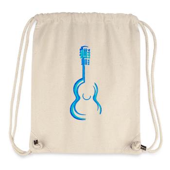 Blaue akustische Konzertgitarrengrafik - Stanley/Stella recycelter Gym Bag - Naturweiß - Vorne
