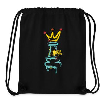 Chess Figure Graffiti with Crown – Street Art - Stanley/Stella Recycled Gym Bag - black - Front