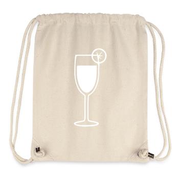 Sekt  weißSektglas Cocktail Geschenk - Sac à cordon recyclé Stanley/Stella - blanc naturel - Devant