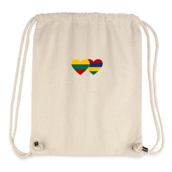 Lithuania Mauritius Flag Heart - Stanley/Stella Recycled Gym Bag - natural - Front