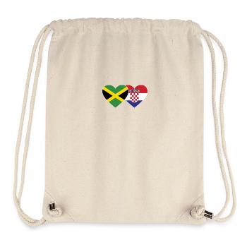 Jamaika Kroatien Herz Flagge - Stanley/Stella recycelter Gym Bag - Naturweiß - Vorne