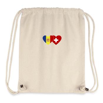 Andorra Switzerland Flag Heart - Stanley/Stella Recycled Gym Bag - natural - Front