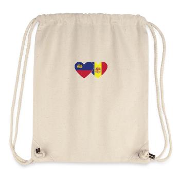 Lichtenstein Andorra Flag Heart - Stanley/Stella Recycled Gym Bag - natural - Front