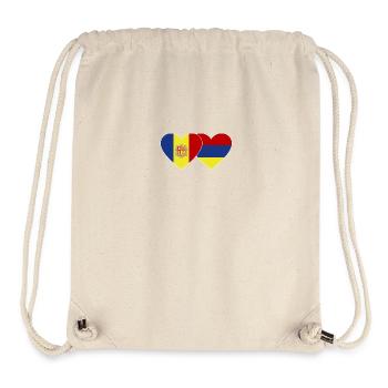 Andorra Armenia Flag Heart - Stanley/Stella Recycled Gym Bag - natural - Front