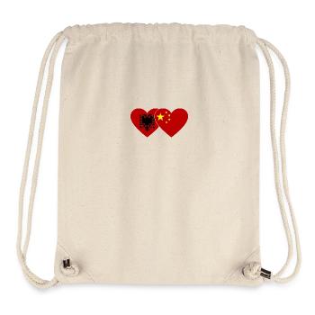 Albania China Heart Flag - Stanley/Stella Recycled Gym Bag - natural - Front