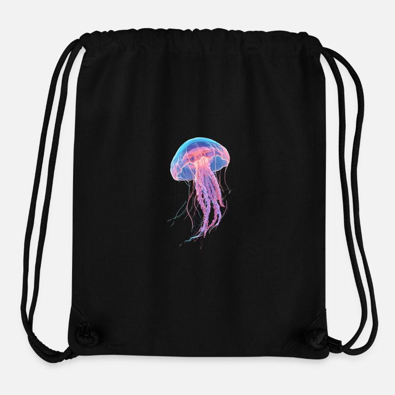 Rainbow Neon Jellyfish - Stanley/Stella Recycled Gym Bag - black