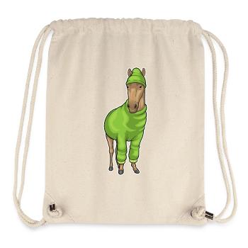 Chapeau d’hiver de cheval - Sac à cordon recyclé Stanley/Stella - blanc naturel - Devant