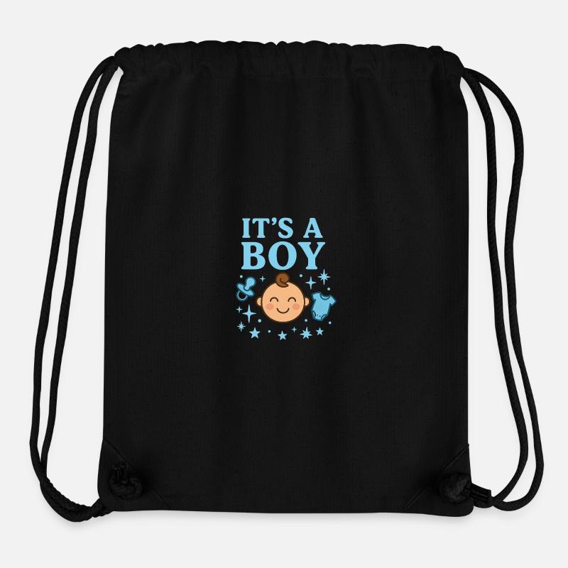 C’est un motif garçon – bébé - Sac à cordon recyclé Stanley/Stella - noir