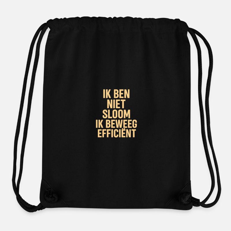 I'm not sluggish - move efficiently - Stanley/Stella Recycled Gym Bag - black