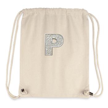 P, letter, letter P, initial, initial P, monogram, - Stanley/Stella recycelter Gym Bag - Naturweiß - Vorne