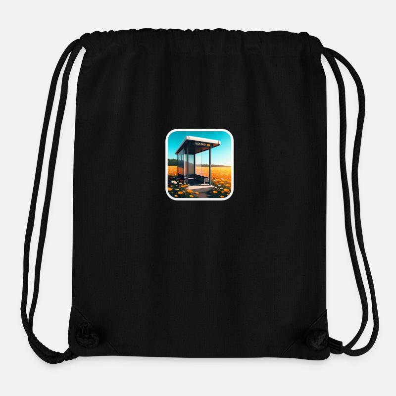 Bus stop in a field. - Stanley/Stella recycelter Gym Bag - Schwarz