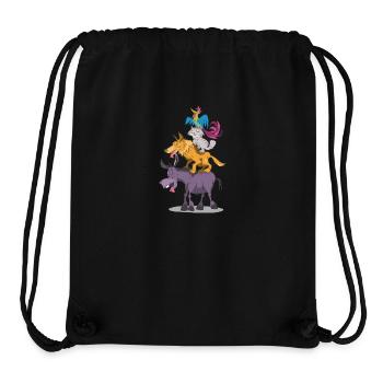 Musiciens de la ville de Brême : des tas d’aventures ! - Sac à cordon recyclé Stanley/Stella - noir - Devant