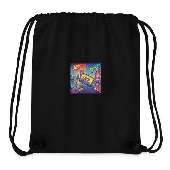 90s vibes: comic cassette in retro look - Stanley/Stella Recycled Gym Bag - black - Front