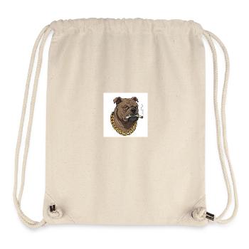 Funny dog with gold chain and cigarette - Stanley/Stella Recycled Gym Bag - natural - Front