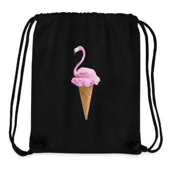 Flamingo with ice cream - Stanley/Stella Recycled Gym Bag - black - Front