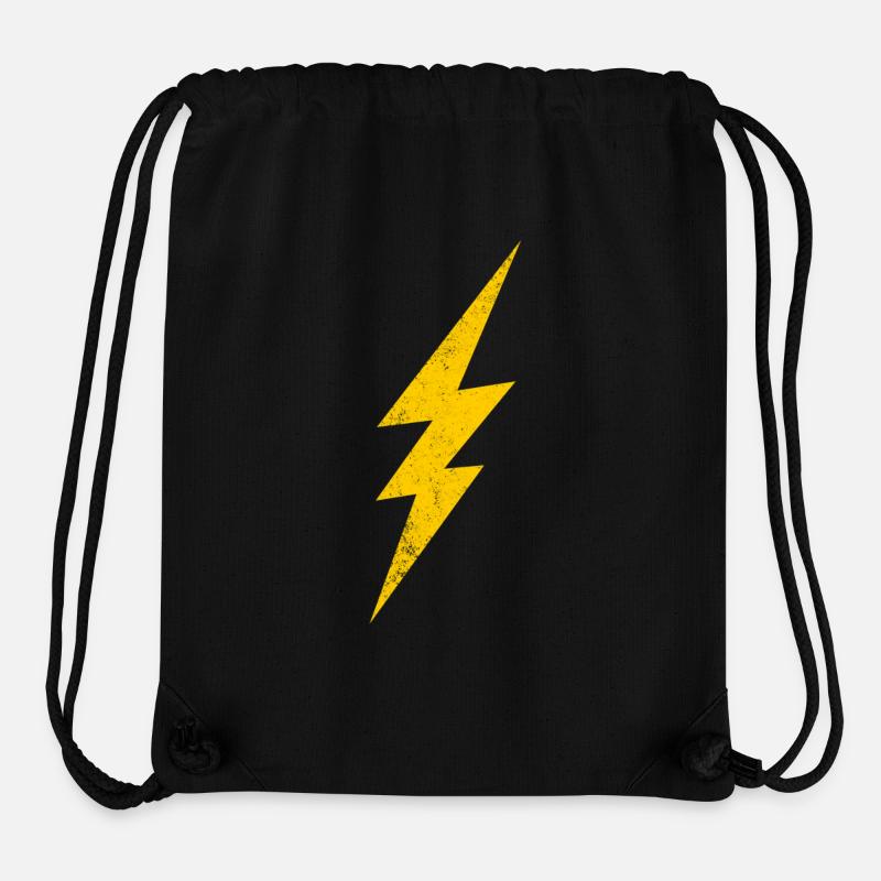 Flash d’énergieDesign en jaune - Sac à cordon recyclé Stanley/Stella - noir