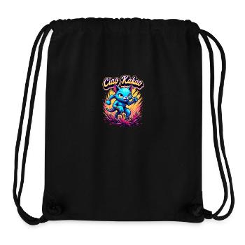 Ciao Kakao rennende Katze Matschlauf Laufshirt - Stanley/Stella recycelter Gym Bag - Schwarz - Vorne