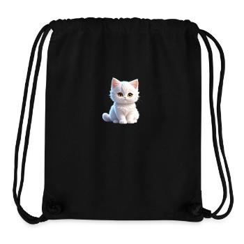 Cute white kitty - Stanley/Stella Recycled Gym Bag - black - Front