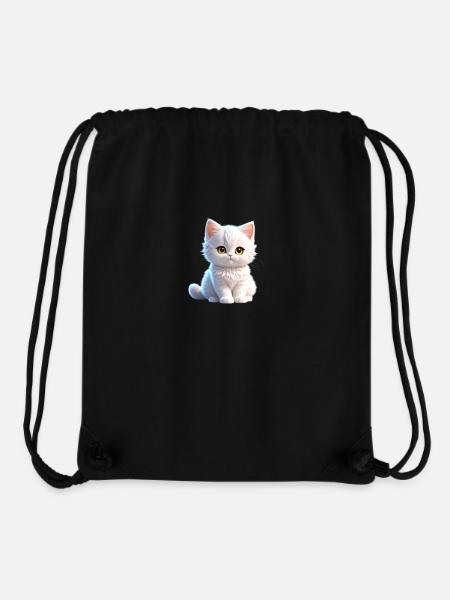 Cute white kitty - Stanley/Stella Recycled Gym Bag - black