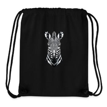 Abstraktes geometrisches Zebra - monochromes Design - Stanley/Stella recycelter Gym Bag - Schwarz - Vorne