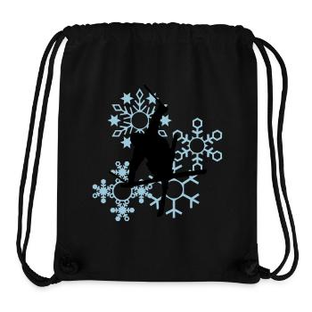 Skier mit Schneeflocken - Stanley/Stella recycelter Gym Bag - Schwarz - Vorne